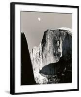 Moon and Half Dome-Ansel Adams-Framed Art Print