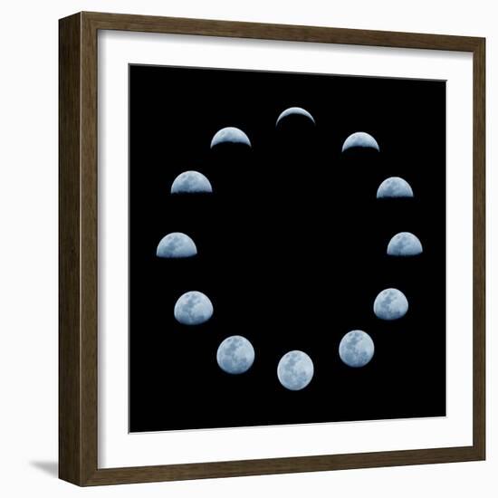 Moon and it's Phases-oriontrail2-Framed Art Print