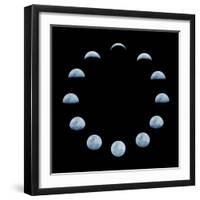 Moon and it's Phases-oriontrail2-Framed Art Print