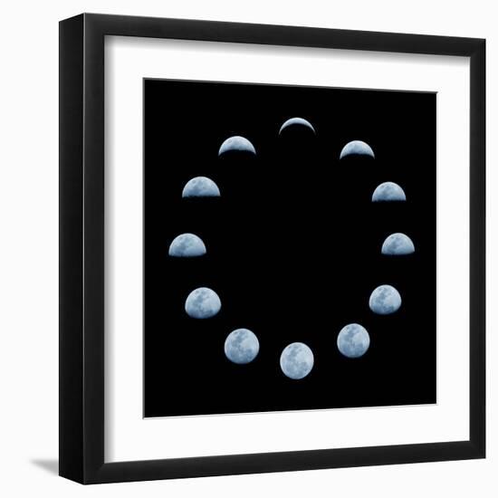 Moon and it's Phases-oriontrail2-Framed Art Print