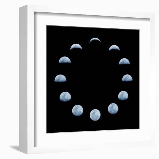 Moon and it's Phases-oriontrail2-Framed Art Print