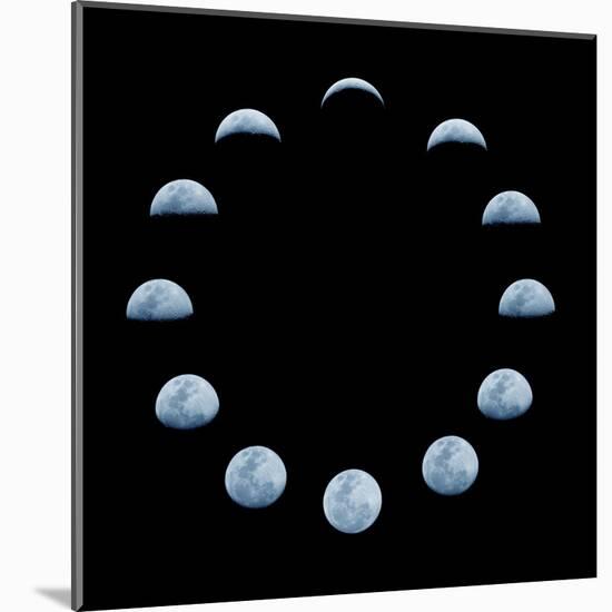Moon and it's Phases-oriontrail2-Mounted Art Print