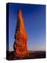 Moon and sandstone spire at Arches National Park-Scott T. Smith-Stretched Canvas