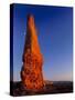 Moon and sandstone spire at Arches National Park-Scott T. Smith-Stretched Canvas