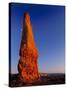 Moon and sandstone spire at Arches National Park-Scott T. Smith-Stretched Canvas