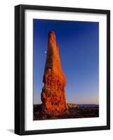 Moon and sandstone spire at Arches National Park-Scott T. Smith-Framed Photographic Print