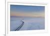 Moon and snowy mountain road, Iceland-Panoramic Images-Framed Photographic Print