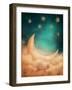 Moon And Stars-egal-Framed Art Print