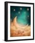 Moon And Stars-egal-Framed Art Print