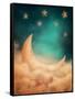 Moon And Stars-egal-Framed Stretched Canvas