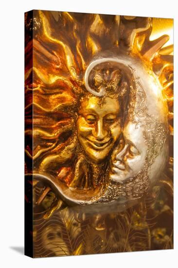 Moon and Sun Carnival Mask Decorations, Venice, Veneto, Italy, Europe-Guy Thouvenin-Stretched Canvas