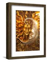 Moon and Sun Carnival Mask Decorations, Venice, Veneto, Italy, Europe-Guy Thouvenin-Framed Photographic Print