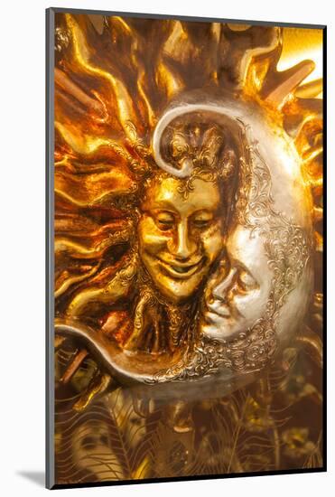 Moon and Sun Carnival Mask Decorations, Venice, Veneto, Italy, Europe-Guy Thouvenin-Mounted Photographic Print