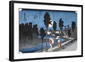Moon at Numazu, from 53 Stations of Tokaido, 1832-Ando Hiroshige-Framed Giclee Print