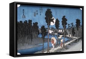 Moon at Numazu, from 53 Stations of Tokaido, 1832-Ando Hiroshige-Framed Stretched Canvas