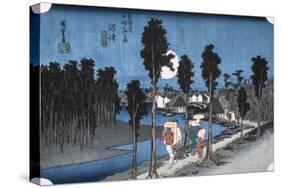 Moon at Numazu, from 53 Stations of Tokaido, 1832-Ando Hiroshige-Stretched Canvas