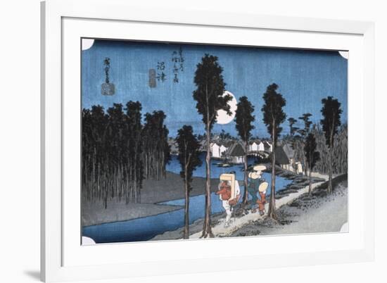 Moon at Numazu, from 53 Stations of Tokaido, 1832-Ando Hiroshige-Framed Giclee Print