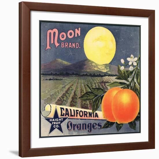 Moon Brand - California - Citrus Crate Label-Lantern Press-Framed Art Print