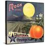 Moon Brand - California - Citrus Crate Label-Lantern Press-Stretched Canvas