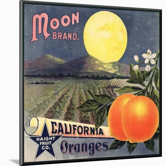 Moon Brand - California - Citrus Crate Label-Lantern Press-Mounted Art Print
