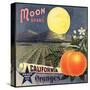 Moon Brand - California - Citrus Crate Label-Lantern Press-Stretched Canvas