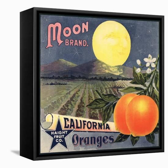 Moon Brand - California - Citrus Crate Label-Lantern Press-Framed Stretched Canvas