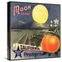 Moon Brand - California - Citrus Crate Label-Lantern Press-Stretched Canvas