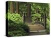 Moon Bridge after the Rain: Portland Japanese Garden, Portland, Oregon, USA-Michel Hersen-Stretched Canvas