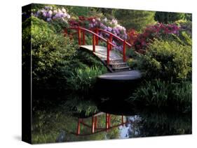 Moon Bridge and Pond in a Japanese Garden, Seattle, Washington, USA-Jamie & Judy Wild-Stretched Canvas