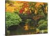 Moon Bridge in Autumn: Portland Japanese Garden, Portland, Oregon, USA-Michel Hersen-Stretched Canvas