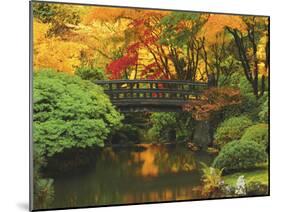 Moon Bridge in Autumn: Portland Japanese Garden, Portland, Oregon, USA-Michel Hersen-Mounted Premium Photographic Print