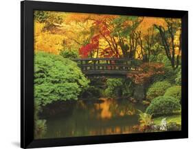 Moon Bridge in Autumn: Portland Japanese Garden, Portland, Oregon, USA-Michel Hersen-Framed Photographic Print