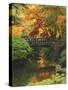 Moon Bridge in Autumn: Portland Japanese Garden, Portland, Oregon, USA-Michel Hersen-Stretched Canvas
