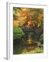 Moon Bridge in Autumn: Portland Japanese Garden, Portland, Oregon, USA-Michel Hersen-Framed Premium Photographic Print