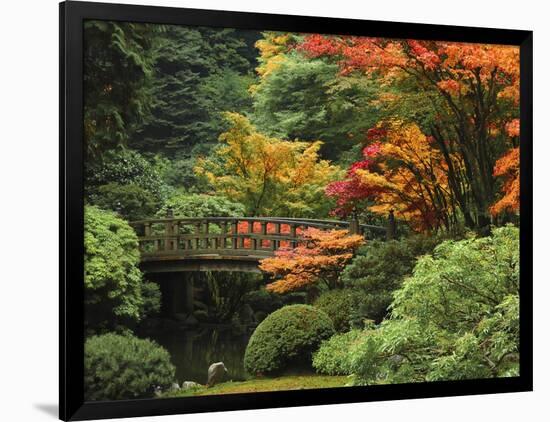 Moon Bridge in Autumn: Portland Japanese Garden, Portland, Oregon, USA-Michel Hersen-Framed Photographic Print