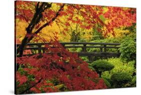 Moon Bridge in Autumn, Portland Japanese Garden, Portland, Oregon, USA-Michel Hersen-Stretched Canvas