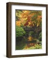 Moon Bridge in Autumn: Portland Japanese Garden, Portland, Oregon, USA-Michel Hersen-Framed Photographic Print