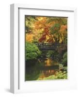 Moon Bridge in Autumn: Portland Japanese Garden, Portland, Oregon, USA-Michel Hersen-Framed Photographic Print