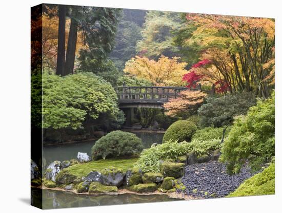 Moon Bridge, Portland Japanese Garden, Oregon, USA-William Sutton-Stretched Canvas