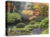 Moon Bridge, Portland Japanese Garden, Oregon, USA-William Sutton-Stretched Canvas