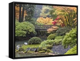 Moon Bridge, Portland Japanese Garden, Oregon, USA-William Sutton-Framed Stretched Canvas