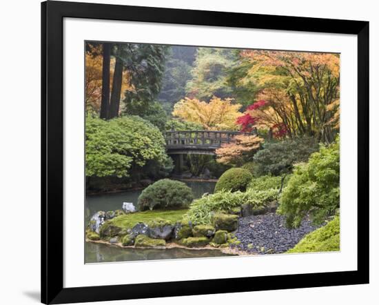 Moon Bridge, Portland Japanese Garden, Oregon, USA-William Sutton-Framed Photographic Print