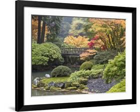 Moon Bridge, Portland Japanese Garden, Oregon, USA-William Sutton-Framed Photographic Print