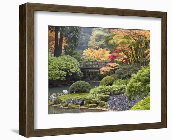 Moon Bridge, Portland Japanese Garden, Oregon, USA-William Sutton-Framed Photographic Print