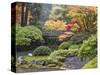 Moon Bridge, Portland Japanese Garden, Oregon, USA-William Sutton-Stretched Canvas