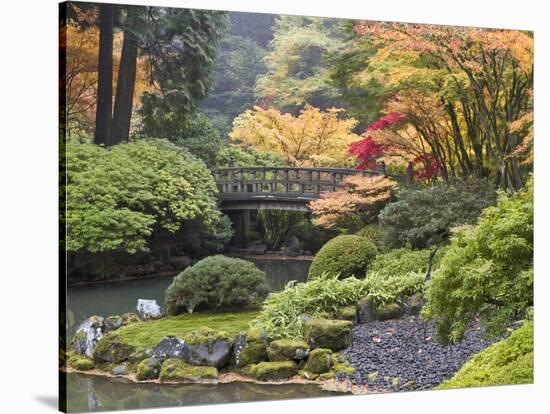 Moon Bridge, Portland Japanese Garden, Oregon, USA-William Sutton-Stretched Canvas