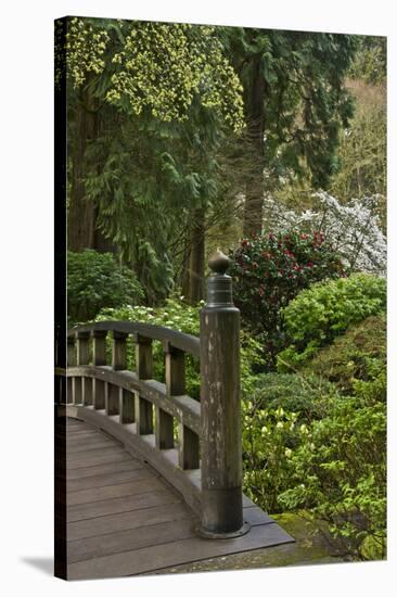 Moon Bridge, Portland Japanese Garden, Portland, Oregon-Michel Hersen-Stretched Canvas