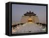 Moon, Chiang Kaishek Memorial Hall Park in Evening, Taipei City, Taiwan-Christian Kober-Framed Stretched Canvas