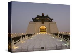 Moon, Chiang Kaishek Memorial Hall Park in Evening, Taipei City, Taiwan-Christian Kober-Stretched Canvas