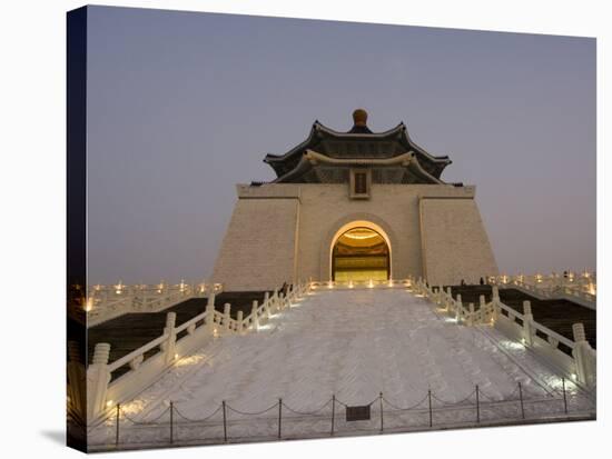 Moon, Chiang Kaishek Memorial Hall Park in Evening, Taipei City, Taiwan-Christian Kober-Stretched Canvas